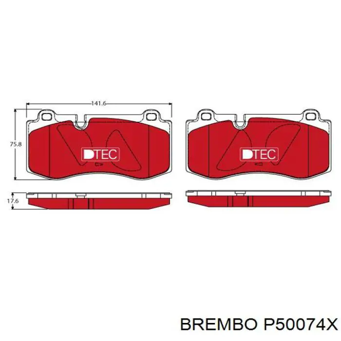 Колодки Brembo P50074X цена, от 75.98 USD