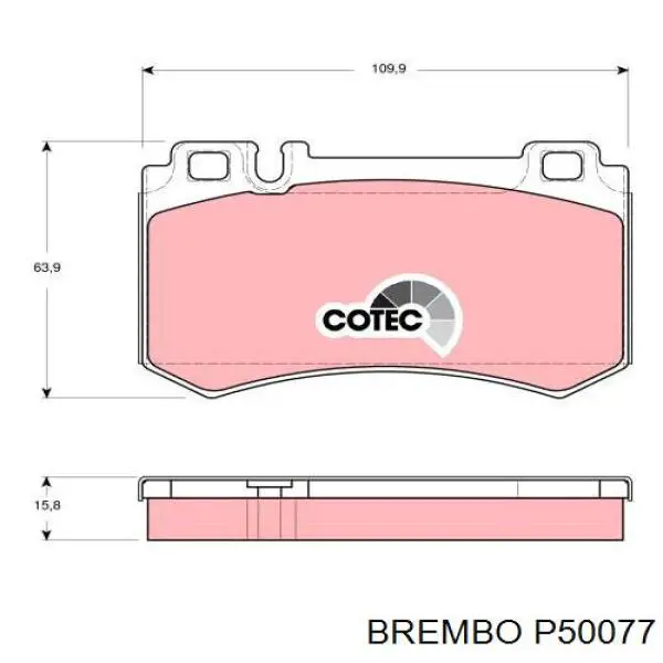 Задние тормозные колодки P50077 Brembo