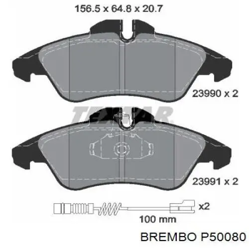 Передние тормозные колодки P50080 Brembo