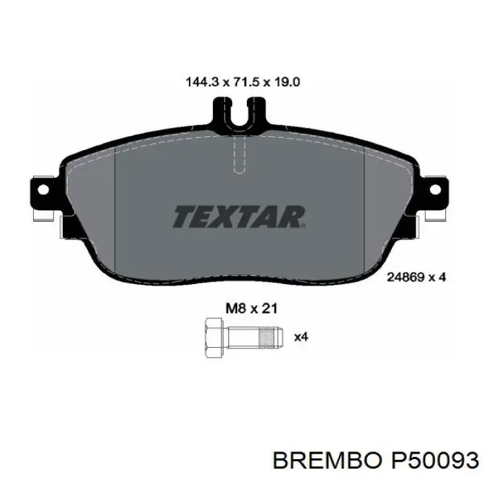 Купить P50093 Brembo Колодки тормозные