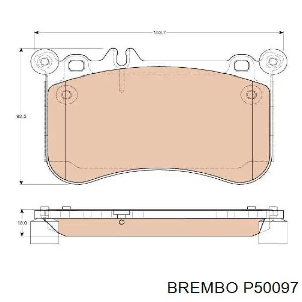 Купить P50097 Brembo Колодки тормозные