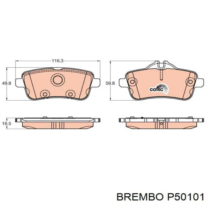 Pastillas de freno traseras P50101 Brembo