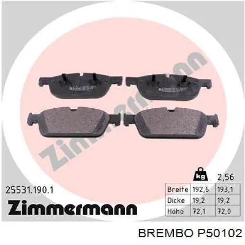 Передние тормозные колодки P50102 Brembo