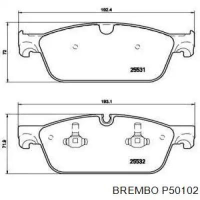 Тормозные колодки Brembo P50102