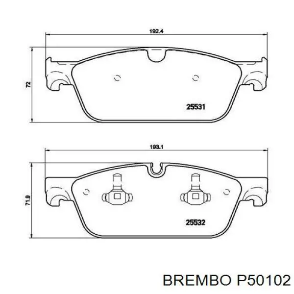 Передние тормозные колодки P50102 Brembo