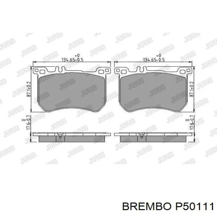 Тормозные колодки Brembo P50111