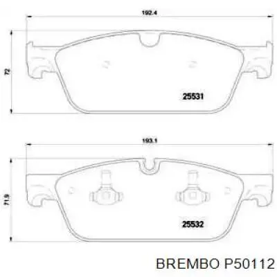 Передние тормозные колодки P50112 Brembo