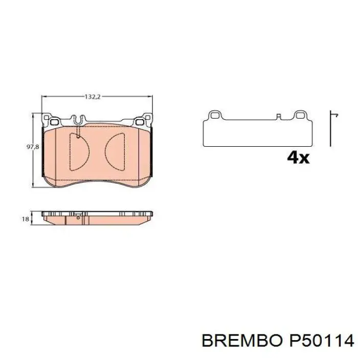 Передние тормозные колодки P50114 Brembo