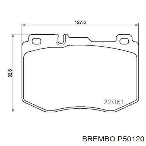 P50120 Brembo sapatas do freio dianteiras de disco