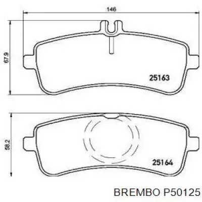 Купить P50125 Brembo Колодки тормозные задние, дисковые