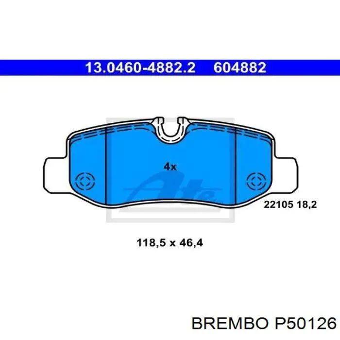 Задние тормозные колодки P50126 Brembo