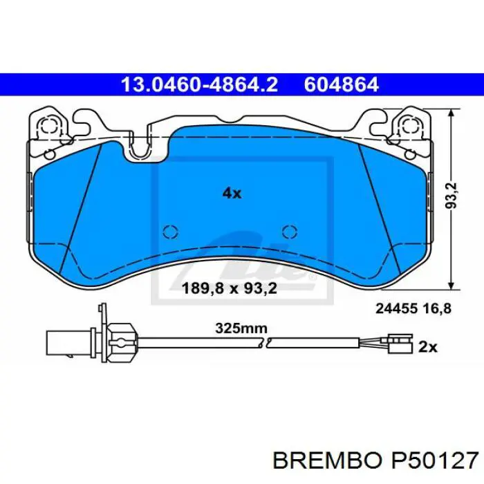Колодки Brembo P50127 цена, от 149.38 USD