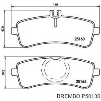 P50130 Brembo sapatas do freio traseiras de disco