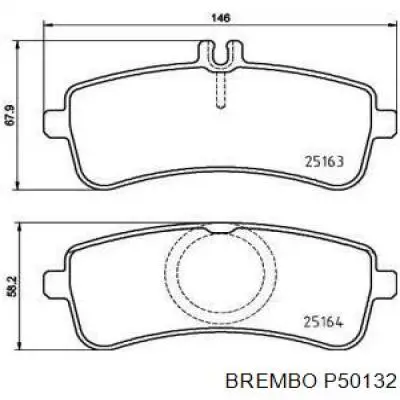 Купить P50132 Brembo Колодки тормозные задние, дисковые