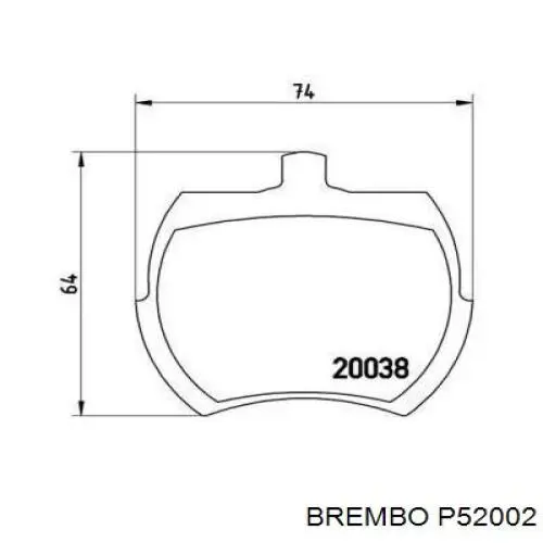 Купить P52002 Brembo Колодки тормозные