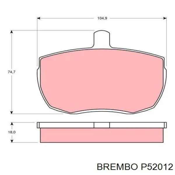 P52012 Brembo колодки тормозные передние дисковые