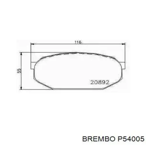 Передние тормозные колодки P54005 Brembo