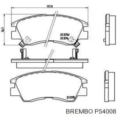 Передние тормозные колодки P54008 Brembo