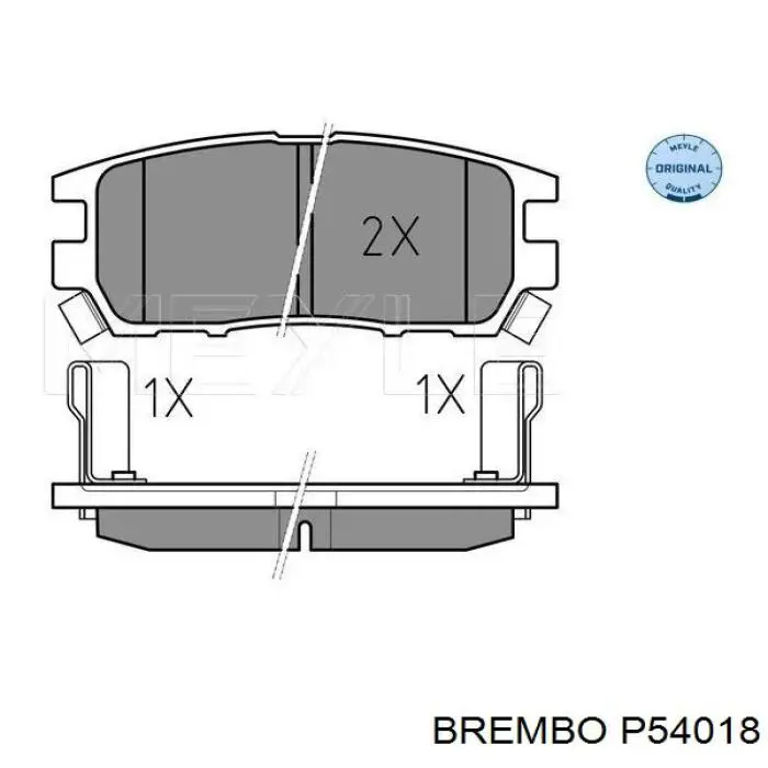 Задние тормозные колодки P54018 Brembo