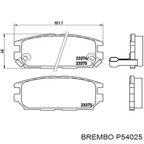 Задние тормозные колодки P54025 Brembo