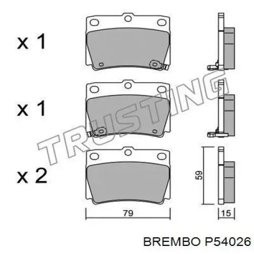 Купить P54026 Brembo Колодки тормозные задние, дисковые