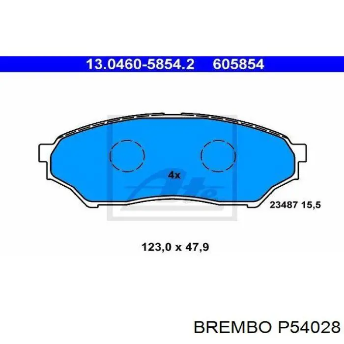 Передние тормозные колодки P54028 Brembo