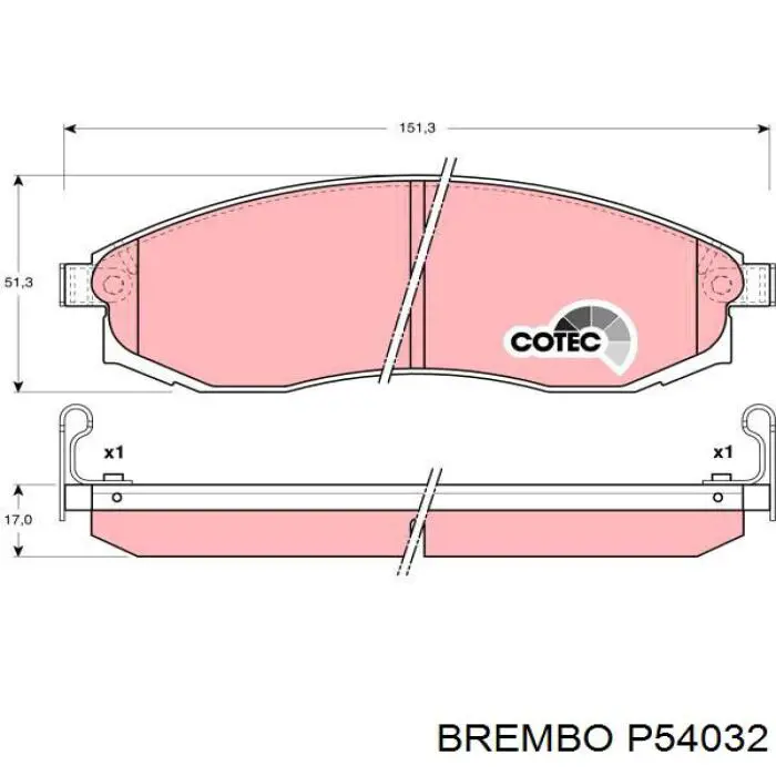 Передние тормозные колодки P54032 Brembo