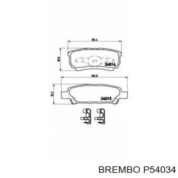 Купить P54034 Brembo Колодки тормозные задние, дисковые