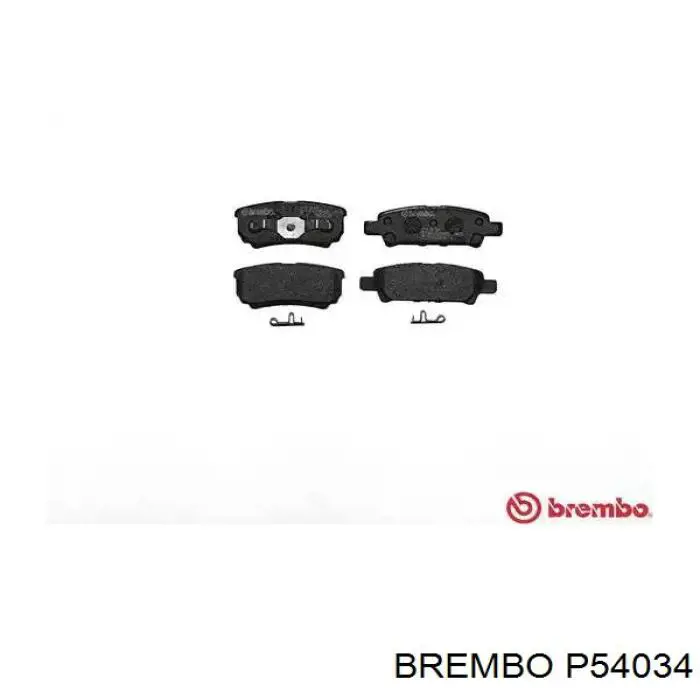 P54034 Brembo колодки тормозные задние дисковые