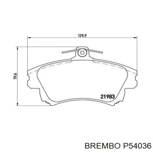 Передние тормозные колодки P54036 Brembo