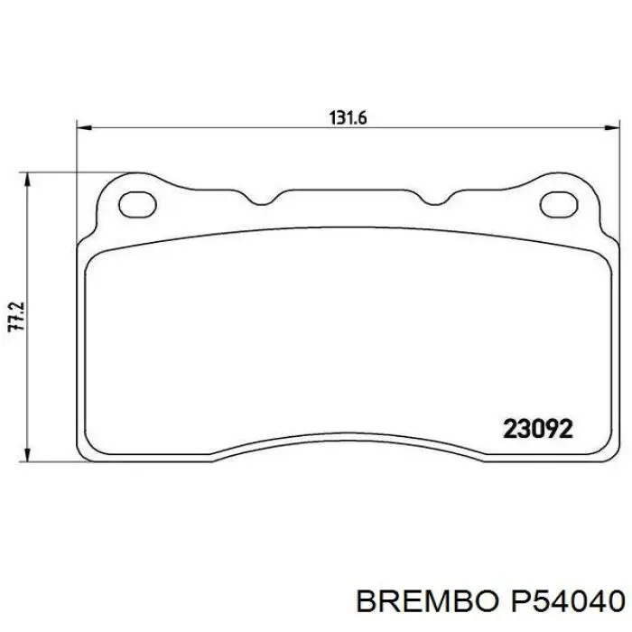 Купить P54040 Brembo Колодки тормозные