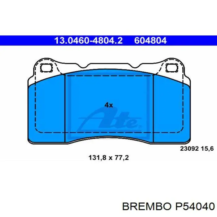 Передние тормозные колодки P54040 Brembo