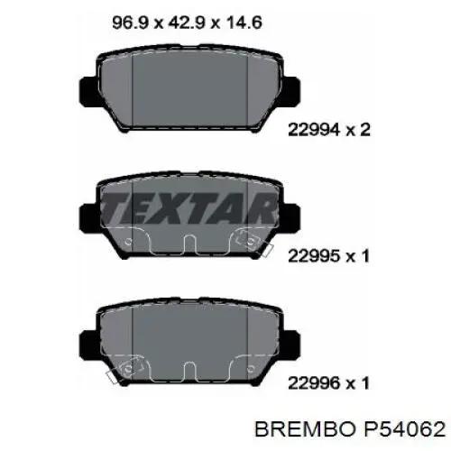 Задние тормозные колодки P54062 Brembo