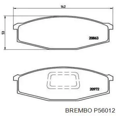 Передние тормозные колодки P56012 Brembo