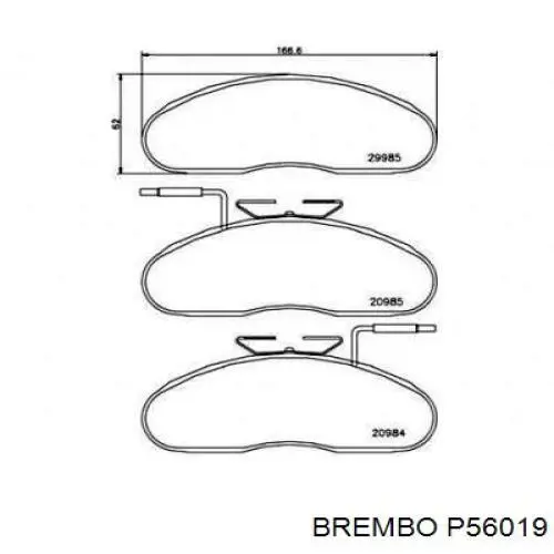 Передние тормозные колодки P56019 Brembo