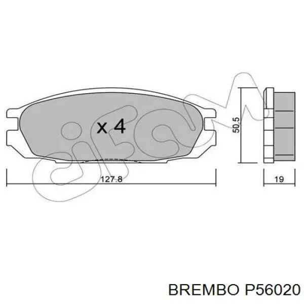 Задние дисковые колодки Brembo P56020