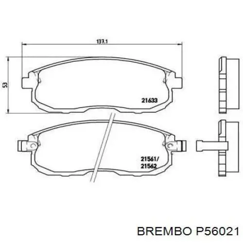 Передние тормозные колодки P56021 Brembo
