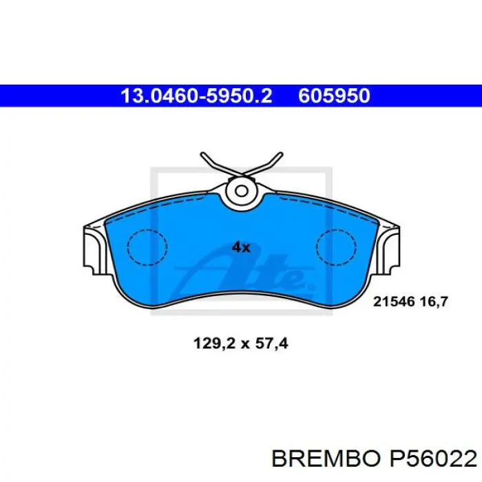 P56022 Brembo Колодки передние