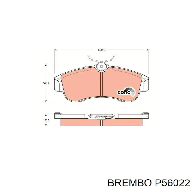 Купить P56022 Brembo Колодки тормозные