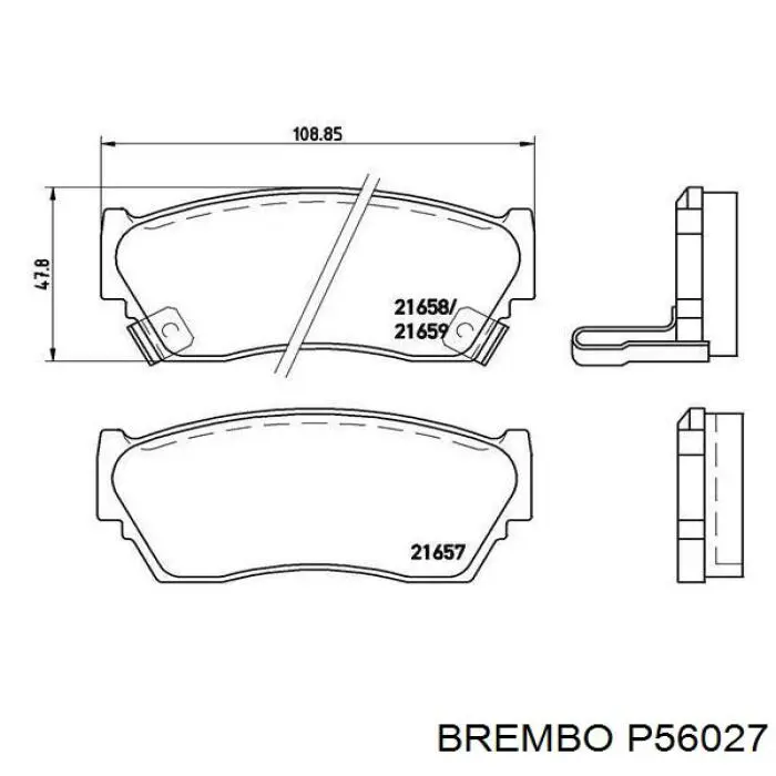 Передние тормозные колодки P56027 Brembo