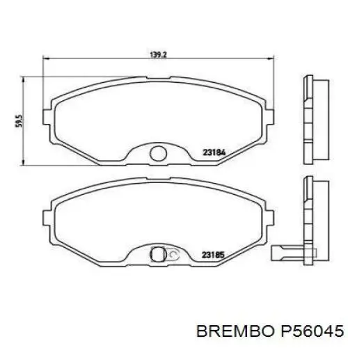 Купить P56045 Brembo Колодки тормозные