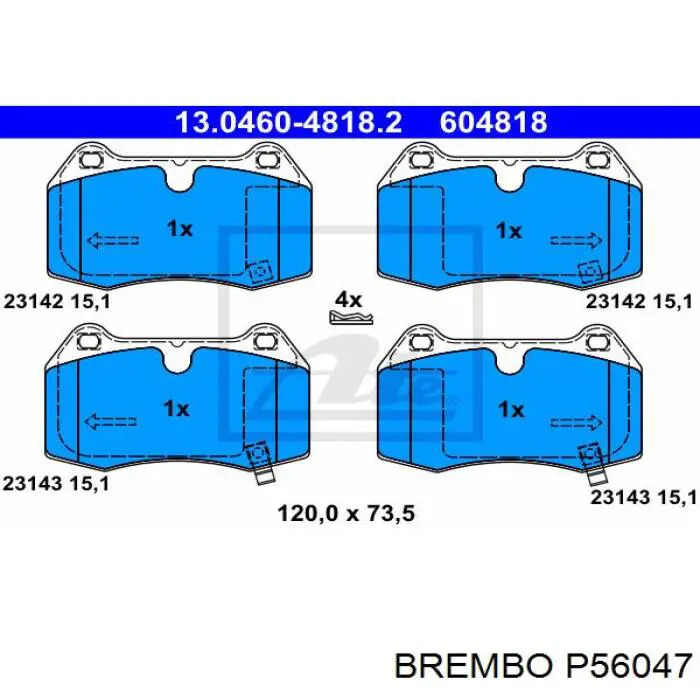Колодки Brembo P56047 цена, от 36.56 USD