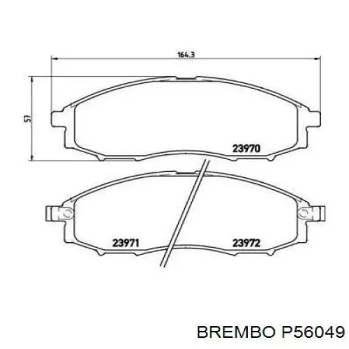 Передние тормозные колодки P56049 Brembo