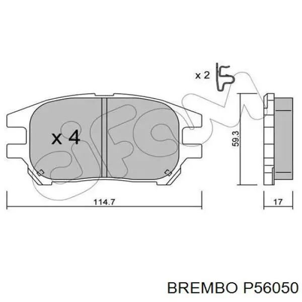 Передние тормозные колодки P56050 Brembo