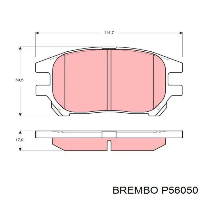 Тормозные колодки Brembo P56050