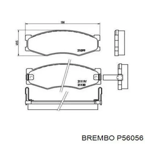 Передние тормозные колодки P56056 Brembo