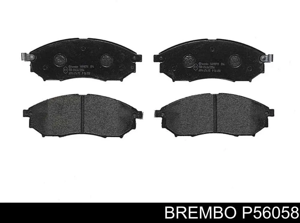 P56058 Brembo колодки тормозные передние дисковые