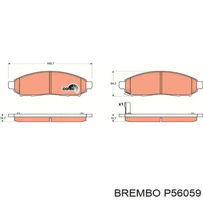 Pastillas de freno delanteras P56059 Brembo