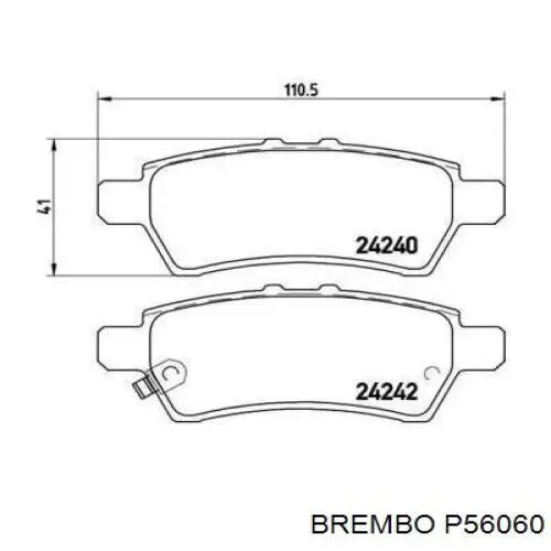 Купить P56060 Brembo Колодки тормозные задние, дисковые