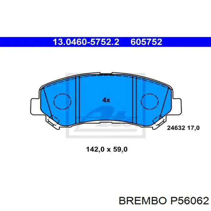 Передние тормозные колодки P56062 Brembo